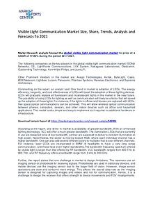 Visible Light Communication Market Trends To 2021