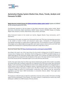 Automotive Display System Market Trends to 2021