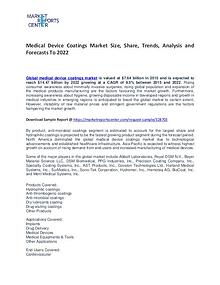 Medical Device Coatings Market Size, Share and Forcast