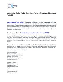 Automotive Radar Market Size, Share, Technology and Forecast