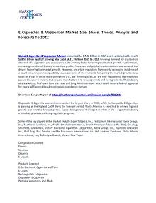E Cigarettes & Vapourizer Market Trends, Growth, Price and Forecast