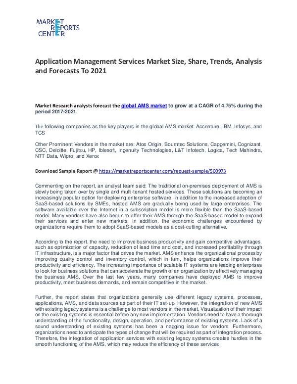 Application Management Services Market Trends, Growth and Forecast Application Management Services Market