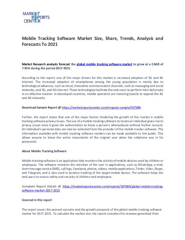 Mobile Tracking Software Market Research Report Analysis To 2021 Mobile Tracking Software Market
