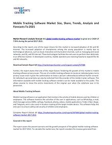 Mobile Tracking Software Market Research Report Analysis To 2021