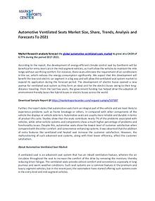 Automotive Ventilated Seats Market Research Report Forecasts To 2021