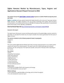 ZigBee Remotes Market Report Analysis to 2021