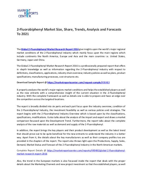 2-Fluorobiphenyl Market Size, Share, Growth, Analysis and Forecasts 2-Fluorobiphenyl Market Size, Share, Growth, Analy