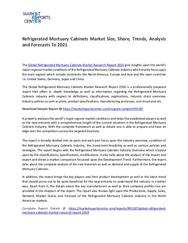 Refrigerated Mortuary Cabinets Market Size, Share, Trends Analysis Refrigerated Mortuary Cabinets Market