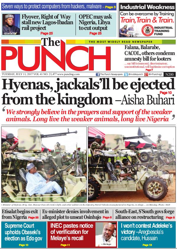 Epunchng - Most read newspaper in Nigeria Tuesday 11 july 2017