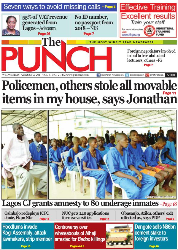 Epunchng - Most read newspaper in Nigeria Wednedsay 2nd August 2017