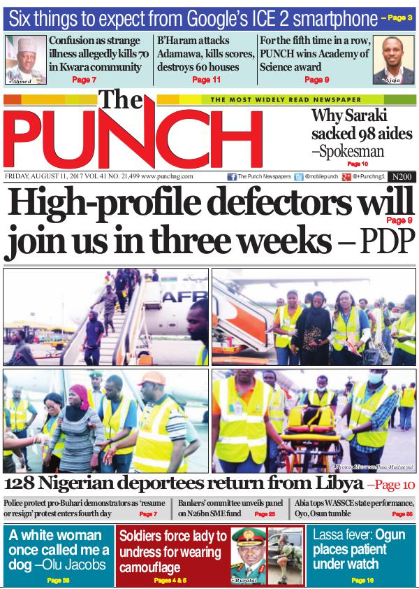 Epunchng - Most read newspaper in Nigeria Friday11th August 2017