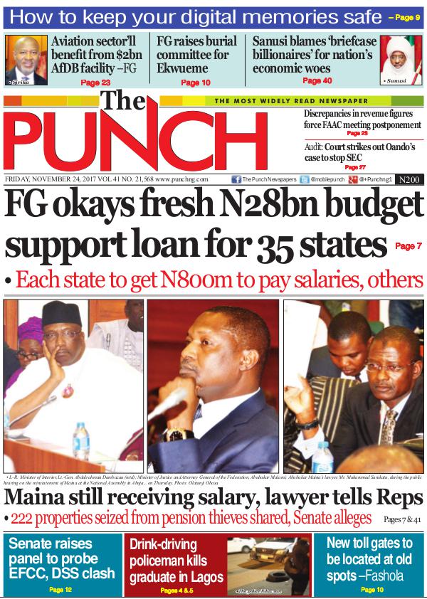 Epunchng - Most read newspaper in Nigeria Friday, November 24, 2017