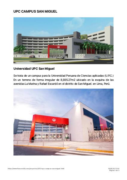 UPC Campus San Miguel UPC Campus San Miguel