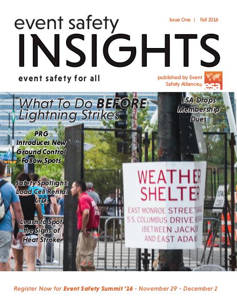 Event Safety Insights Issue One | Fall 2016