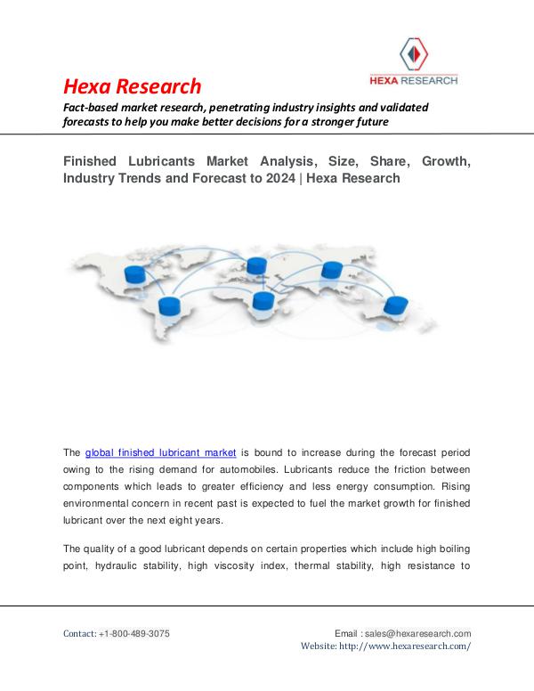 Finished Lubricants Market Research Report