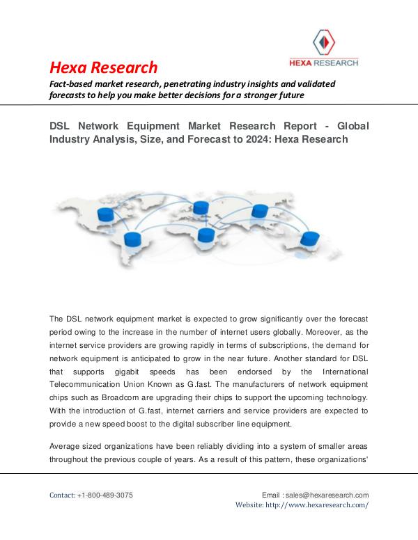 Media and Communication Market Research Report DSL Network Equipment Market Analysis