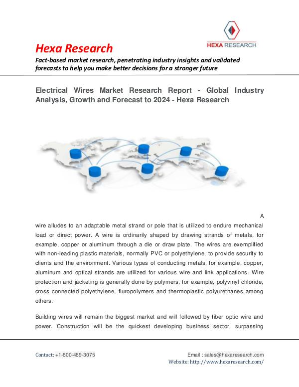 Semiconductors and Electronics Market Research Report Electrical Wires Market Research Report