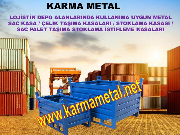 KARMA METAL Istiflenebilir Metal Depolama Tasima Kasasi Avadanlik KARMA METAL-Metal tasima kasasi