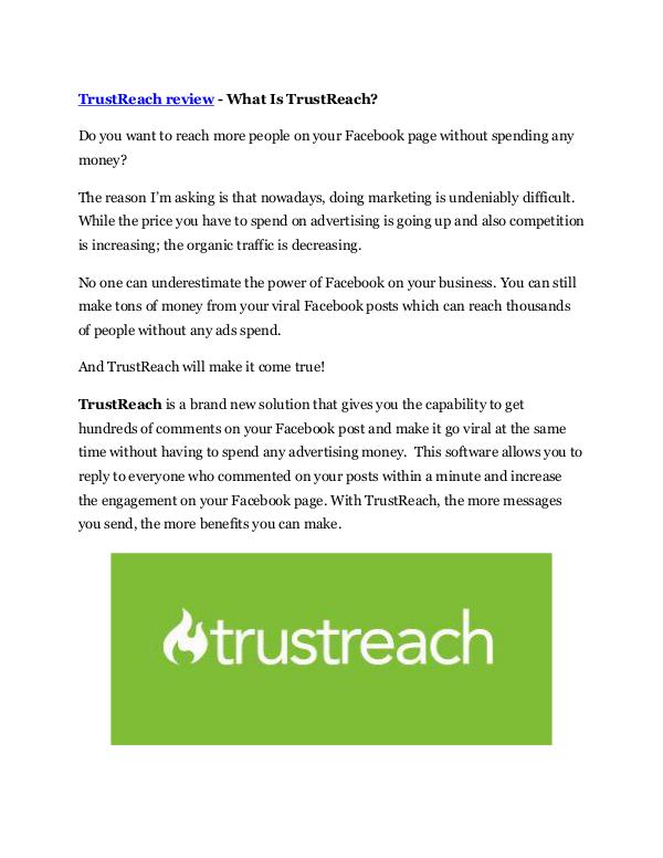 Marketing TrustReach Review - $24,700 BONUS & DISCOUNT
