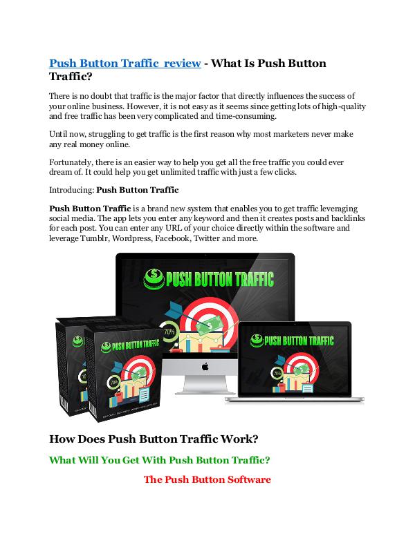 Push Button Traffic review and (SECRET) $13600 bon