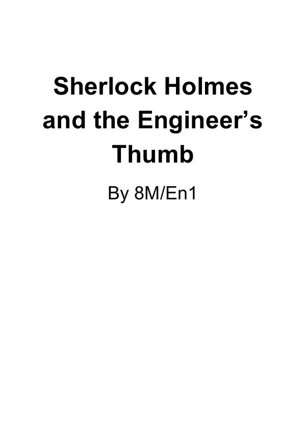 Sherlock Holmes and the Engineer's Thumb 1