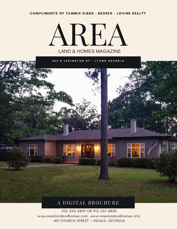 Area Land & Homes Magazine 439 N Lexington Street  Lyons Georgia