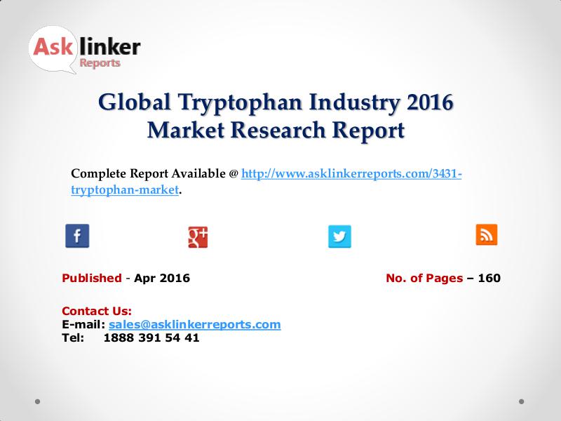 Global Tryptophan Industry World's Major Regional Market Conditions Apr 2016