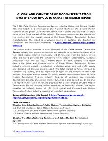 Cable Modem Termination System Market Analysis and Forecasts 2021