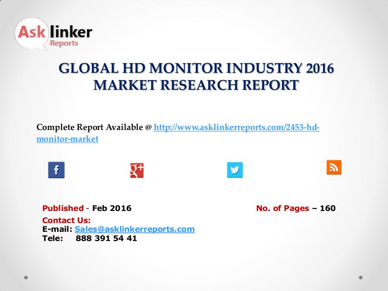 HD Monitor Market Shares for Global Industry 2016 Analysis Report Feb. 2016