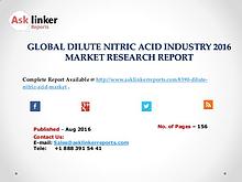 Dilute Nitric Acid Market Share, Demands, Trend and Forecasts to 2020