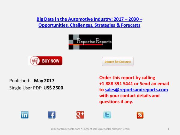 Big Data in the Automotive Market Analysis and Forecast 2030 May 2017