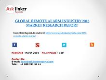 Global Remote Alarm Market 2016-2020 Report