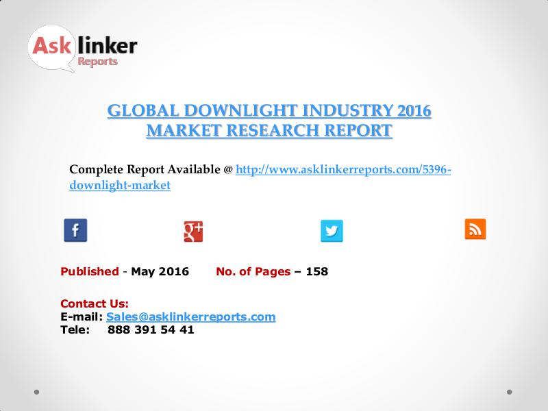 Global Downlight Market 2016-2020 Report May 2016