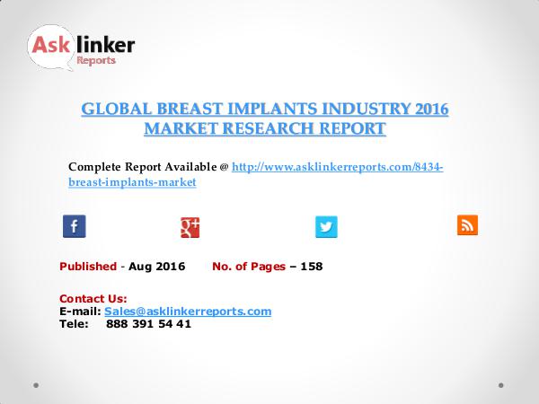 Global Breast Implants Market 2016-2020 Aug 2016