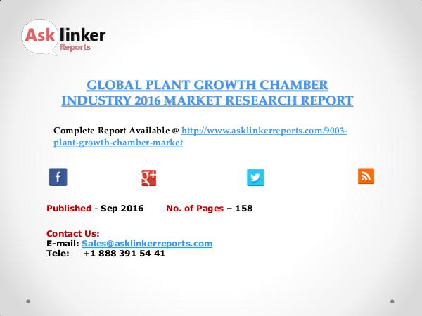 Plant Growth Chamber Market 2016-2020 Report Sep 2016