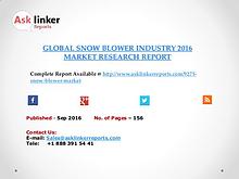 Snow Blower market share and applications forecasts to 2020