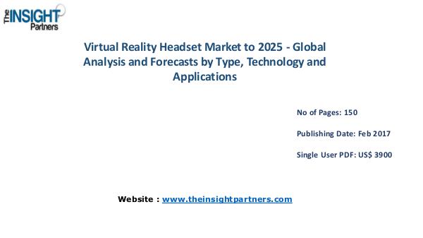 Virtual Reality Headset Market to 2025 - Global Analysis and Forecast Virtual Reality Headset Market to 2025