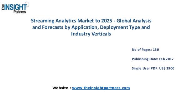 Streaming Analytics Industry Overview, Key Developments Streaming Analytics Industry Overview, Key Develop