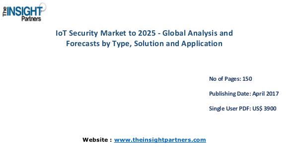 IoT Security Market is expected to reach US$ 30.9 Bn by 2025 IoT Security Market is expected to reach US$ 30.9