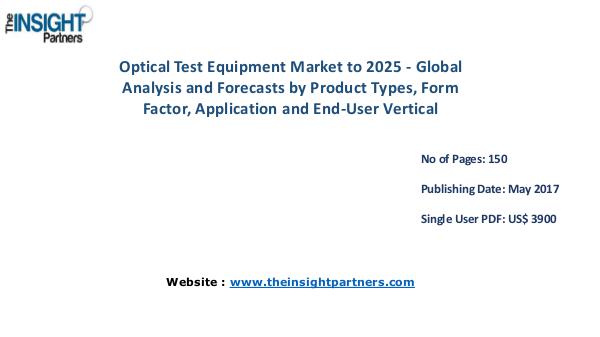 Optical Test Equipment Market Analysis & Trends - Forecast to 2025 Optical Test Equipment Market to 2025