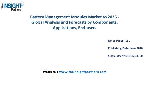 Battery Management Modules Market Outlook 2025 |The Insight Partners Battery Management Modules Market Outlook 2025 |Th