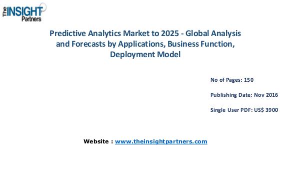 Predictive Analytics Market Outlook 2025 |The Insight Partners Predictive Analytics Market Outlook 2025 |The Insi