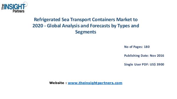Refrigerated Sea Transport Containers Market Outlook 2020 |The Insigh Refrigerated Sea Transport Containers Market
