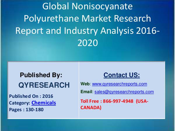 Research Report Global Nonisocyanate Polyurethane Consumption