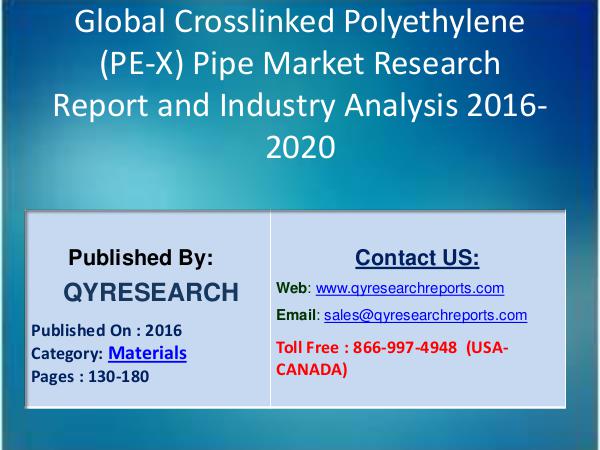 Research Report Crosslinked Polyethylene (PE-X) Pipe market