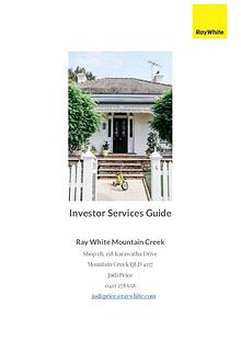 Investor Services Guide Ray White Mountain Creek 2017