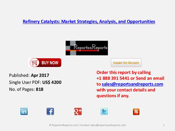 Oil Refinery Catalysts Market to be worth $6,490 million by 2023 Apr 2017