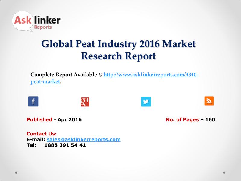 Global Peat Industry 2016 World's Major Regional Market Conditions Apr 2016