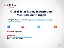 Global Solar Battery Market Analysis of Key Manufacturers 2016
