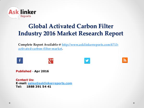 Global Activated Carbon Filter Market Production and Application Apr 2016